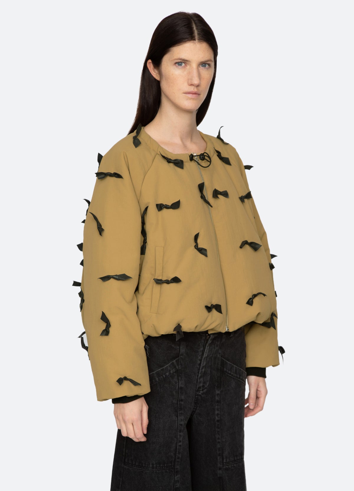 khaki-lucienne jacket-three quarter view - 5