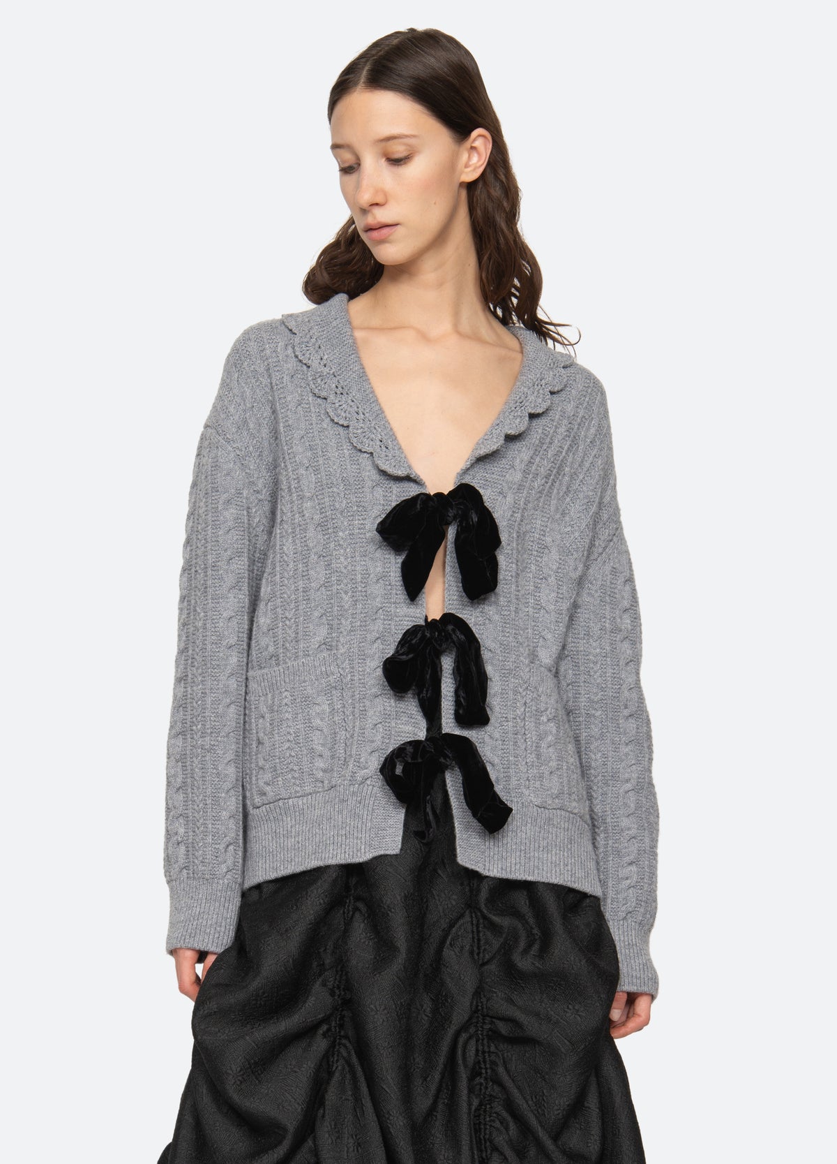 grey-mariella cardigan-feature view