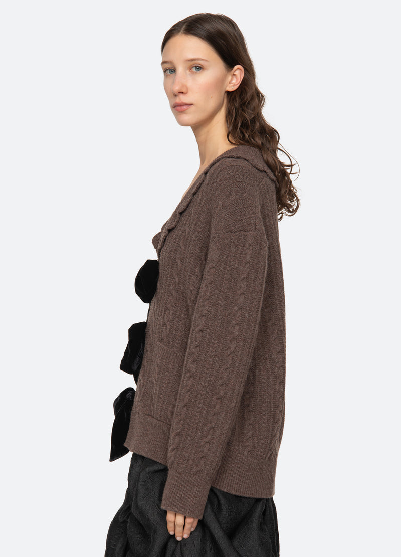 moss-mariella cardigan-side view - 10