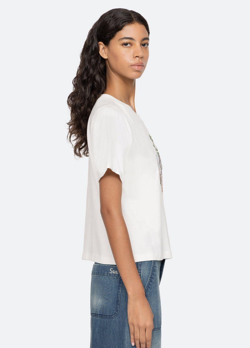 white-martha t-shirt-side view - 3