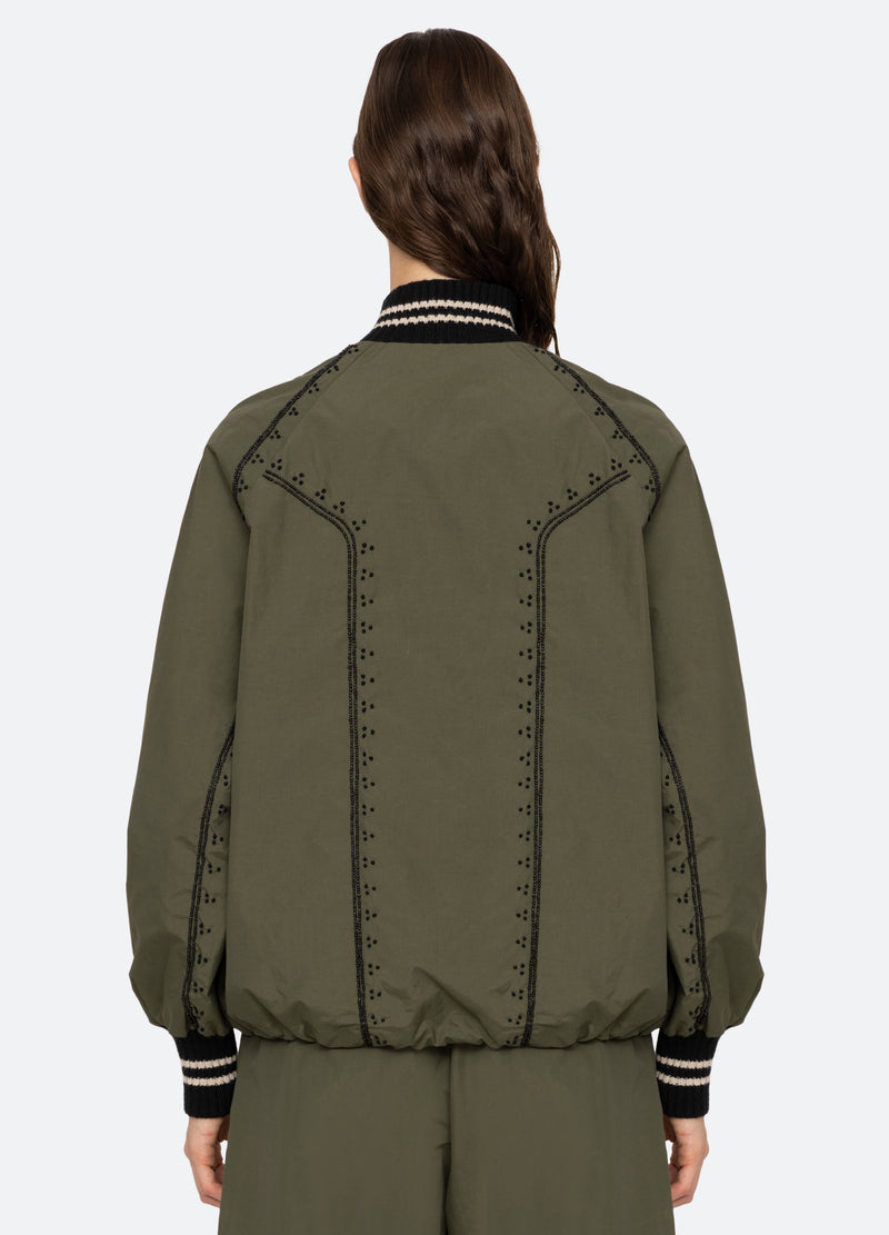 olive-millie windbreaker-back view - 12