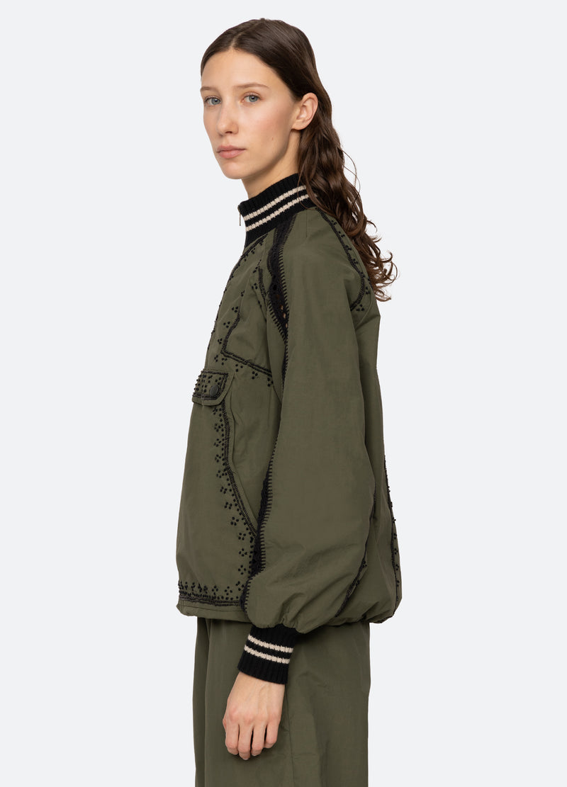 olive-millie windbreaker-side view - 13