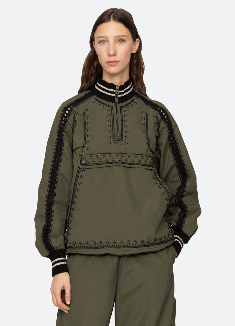 olive-millie windbreaker-front view - 15