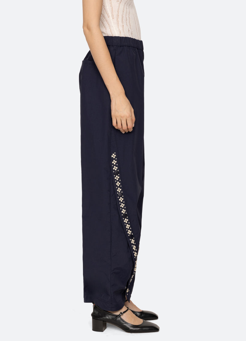 navy-millie pants-side view - 5