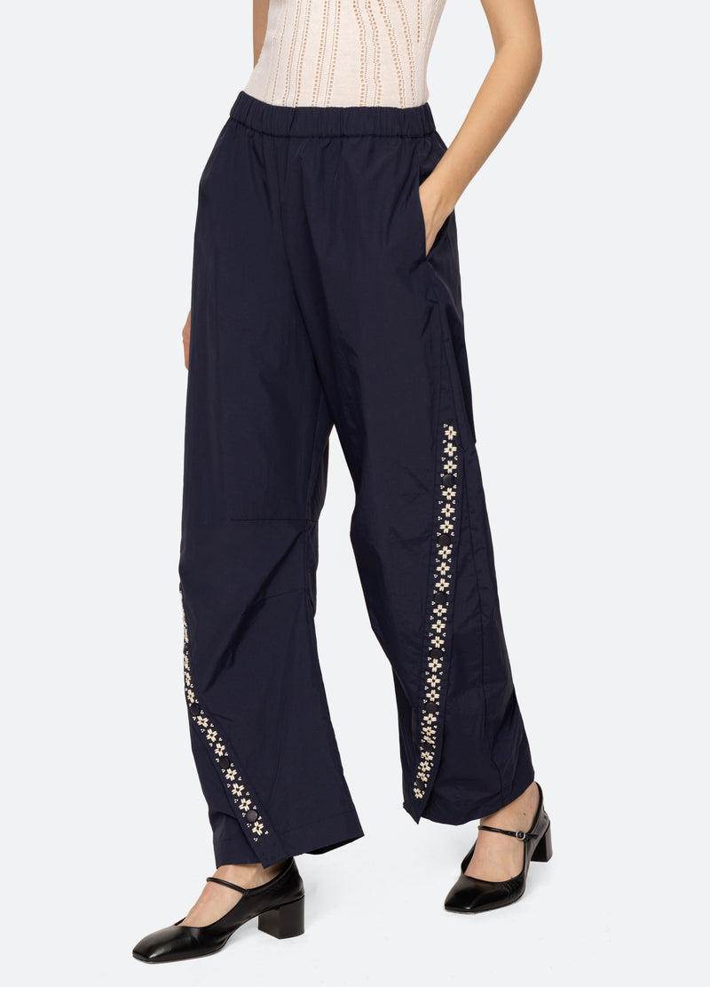 navy-millie pants-walking view - 7