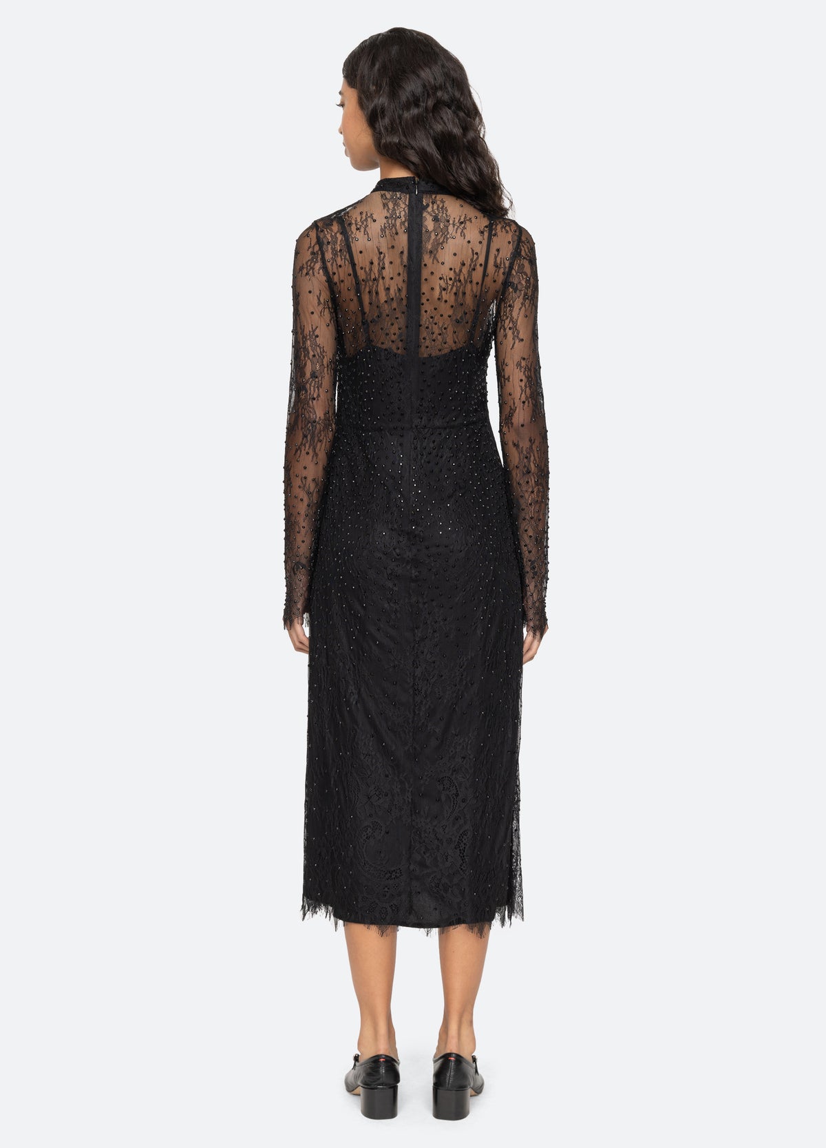 black-seraphina l/s dress-back view - 4