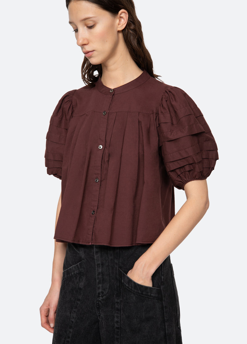 burgundy-renata top-detail view - 7