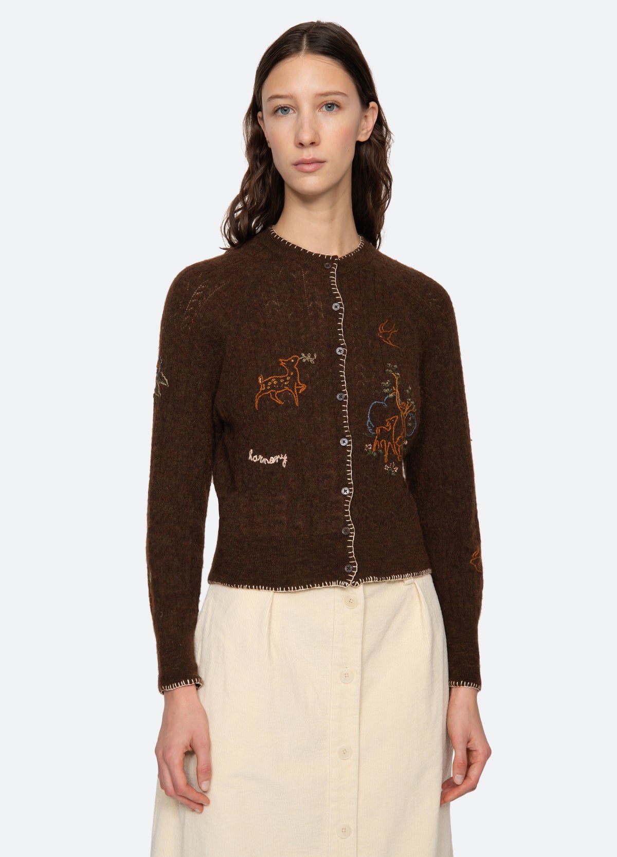 brown-martha cardigan-feature view