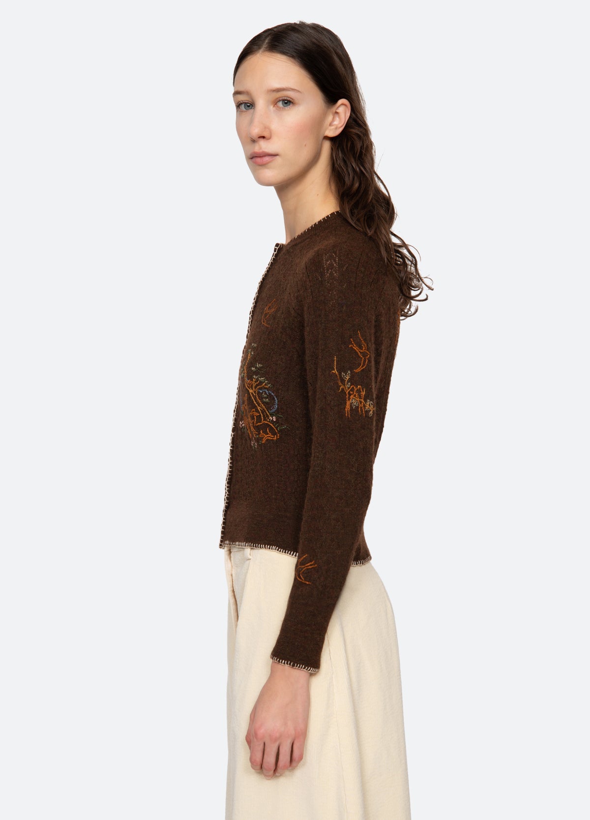 brown-martha cardigan-side view - 5