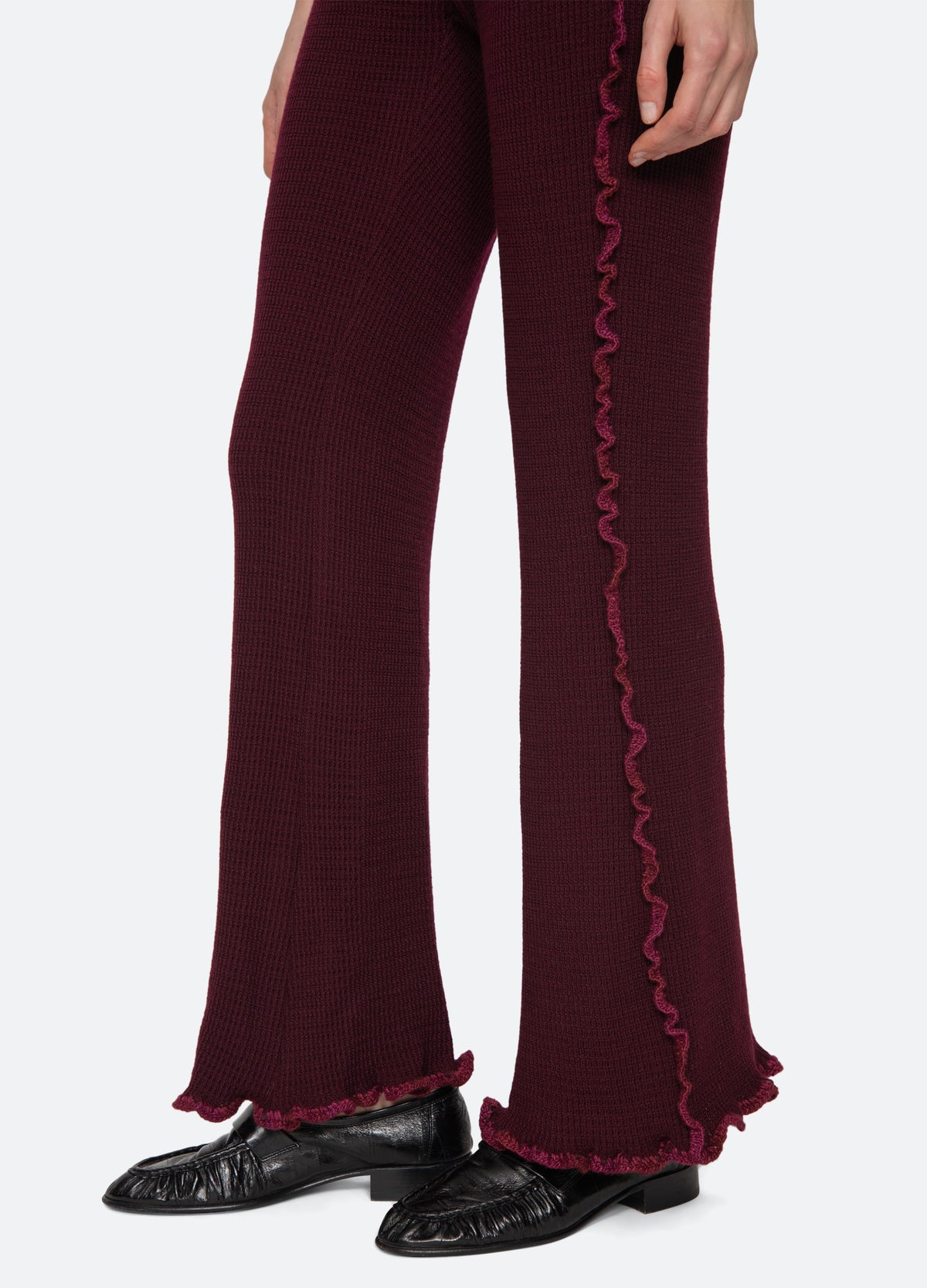 burgundy-clare pants-detail view - 6