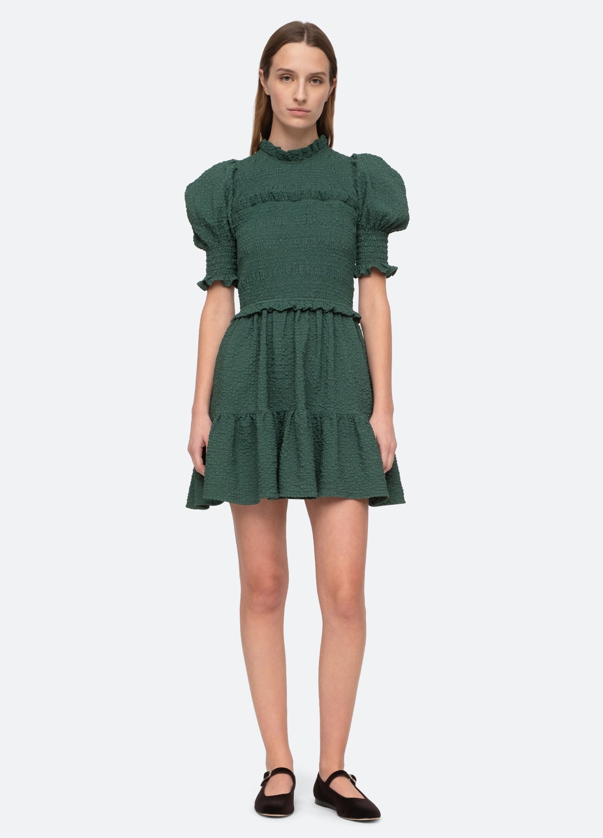 green-regina mini dress-front view - 8