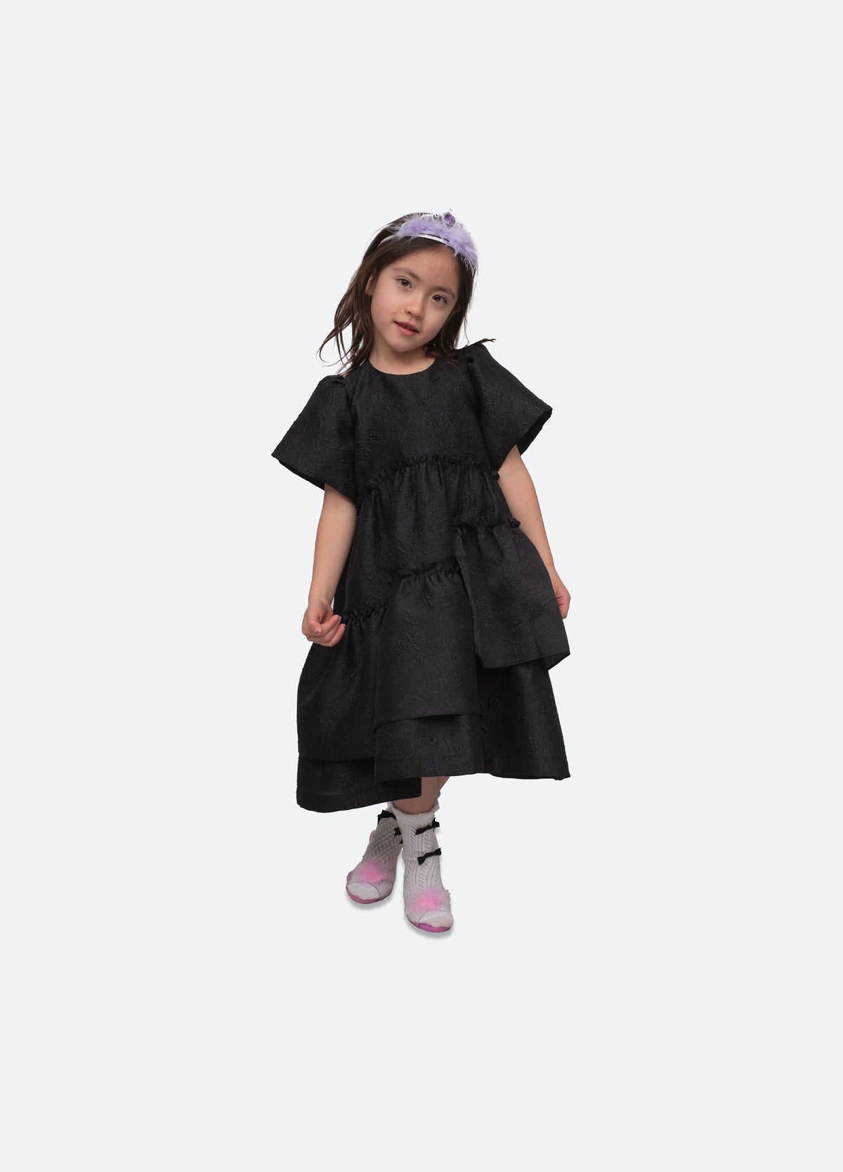 black-elegi kids dress-rei back view - 4