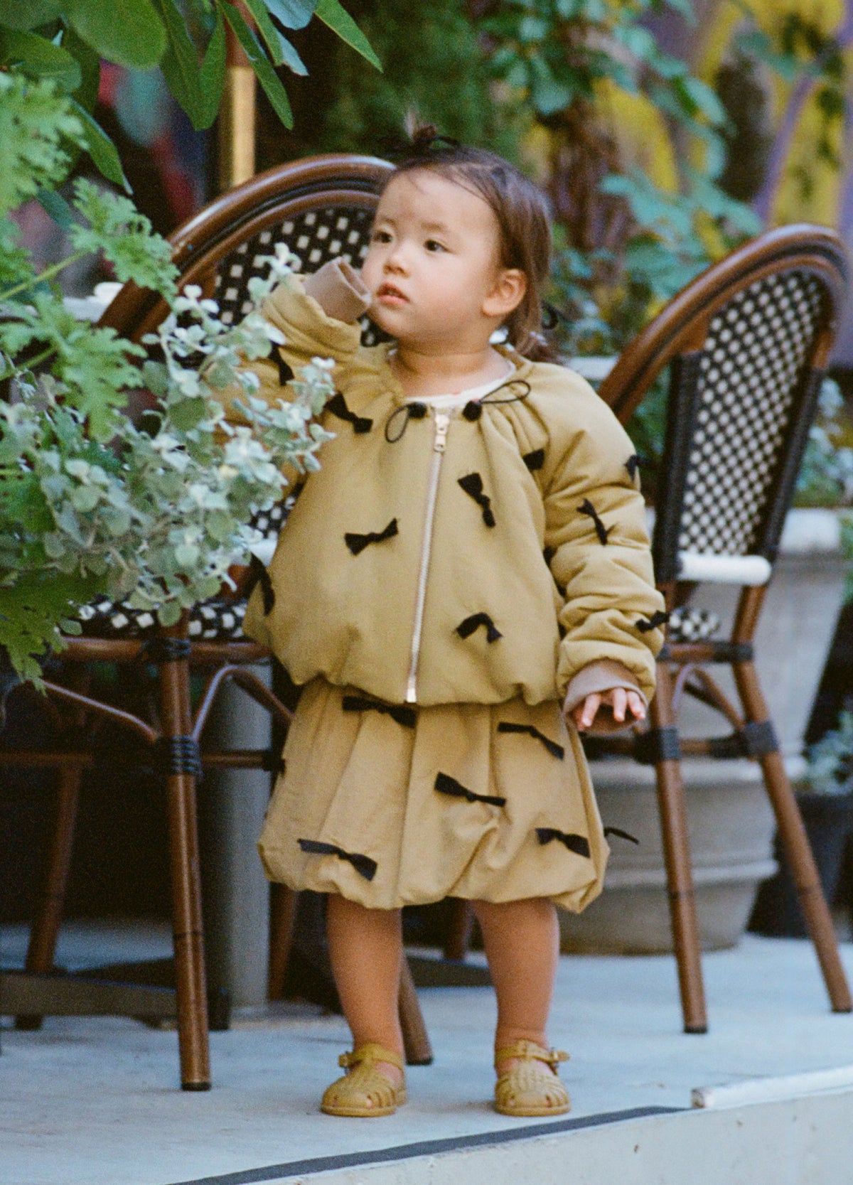 khaki-lucinne kids shorts-editorial view