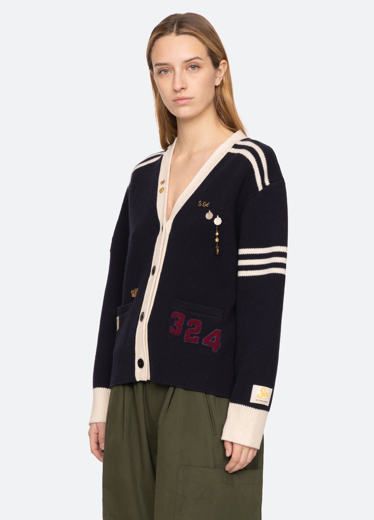 navy-arther cardigan-three quarter view - 7