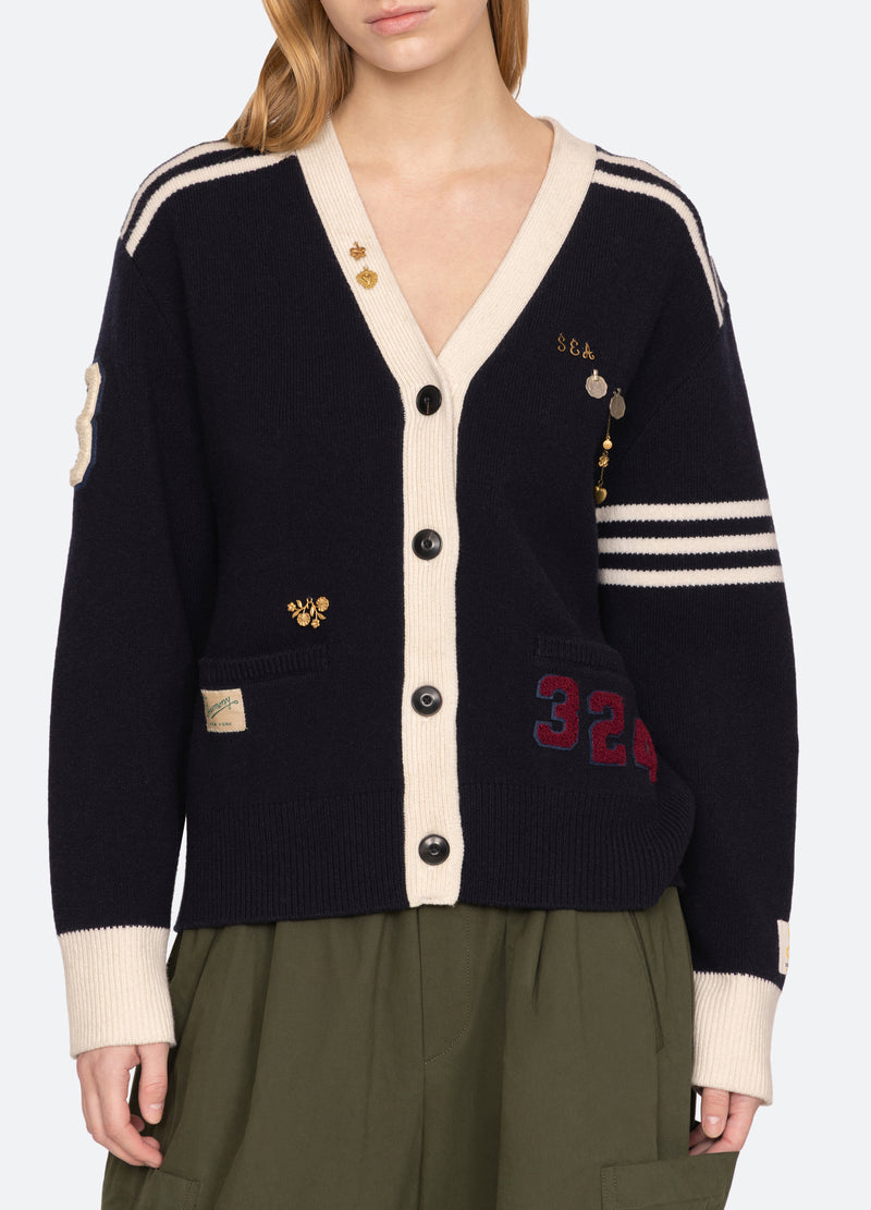 navy-arther cardigan-detail view - 8