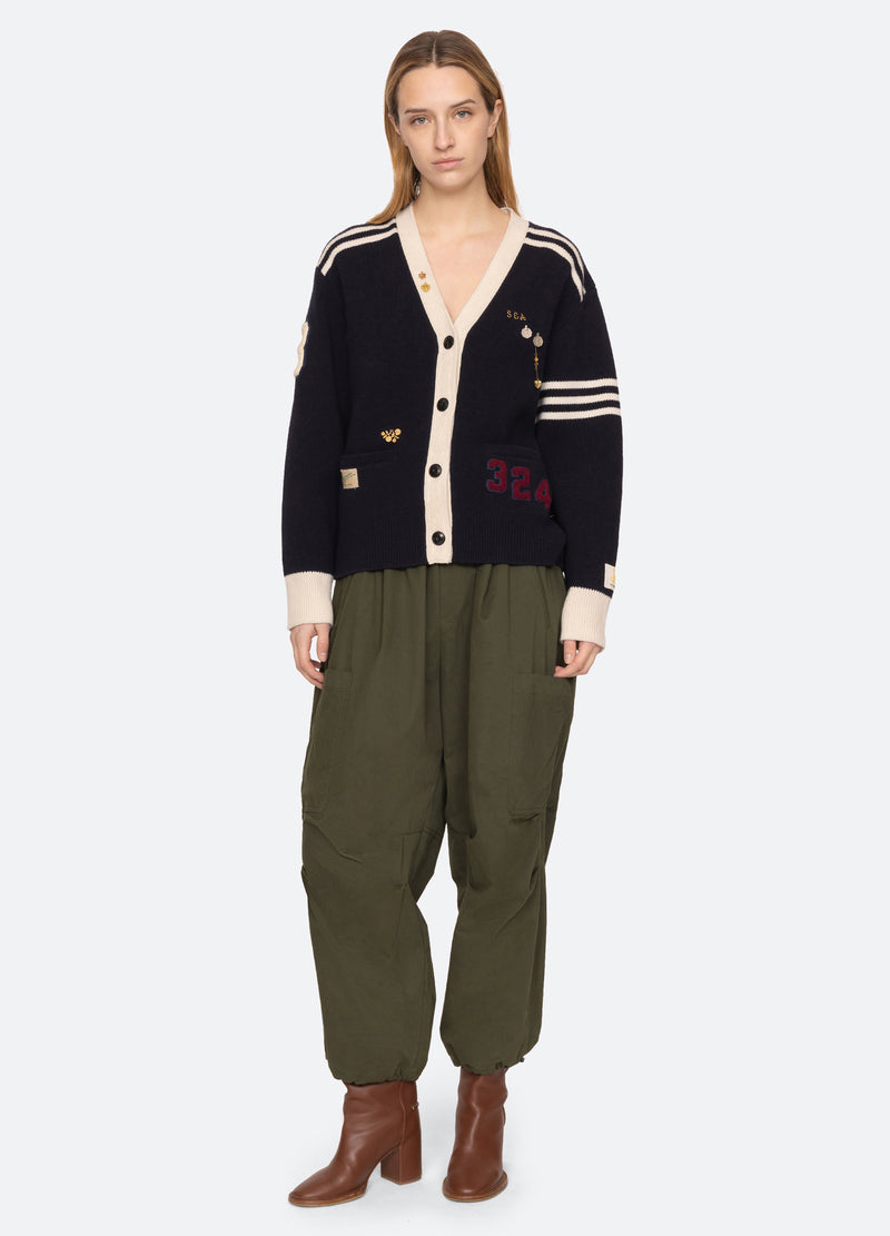 navy-arther cardigan-full body view - 9