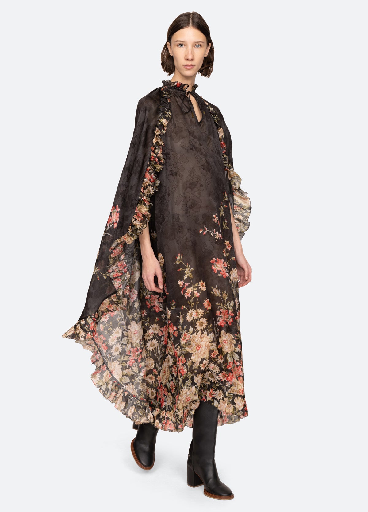 multi-jolie cape dress-walking view - 7