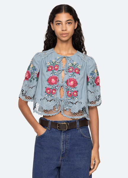 Rosaline S/S Top – Sea, New York