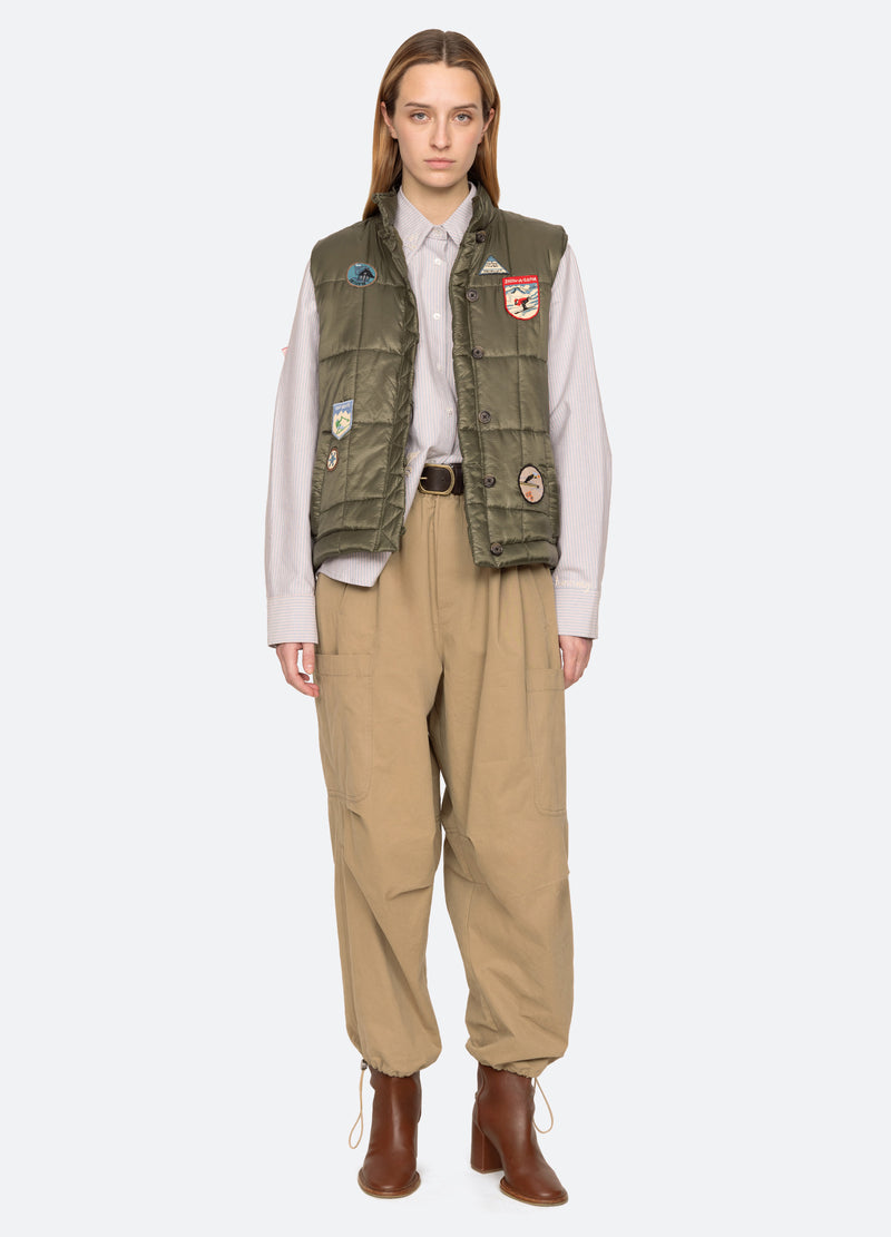 olive-eira vest-full body view - 8