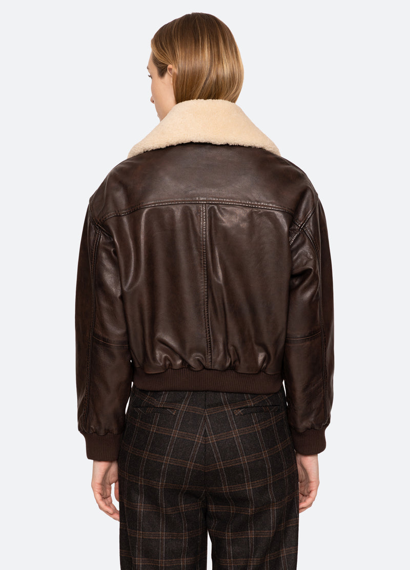 chocolate-lenoir bomber jacket-back view - 4