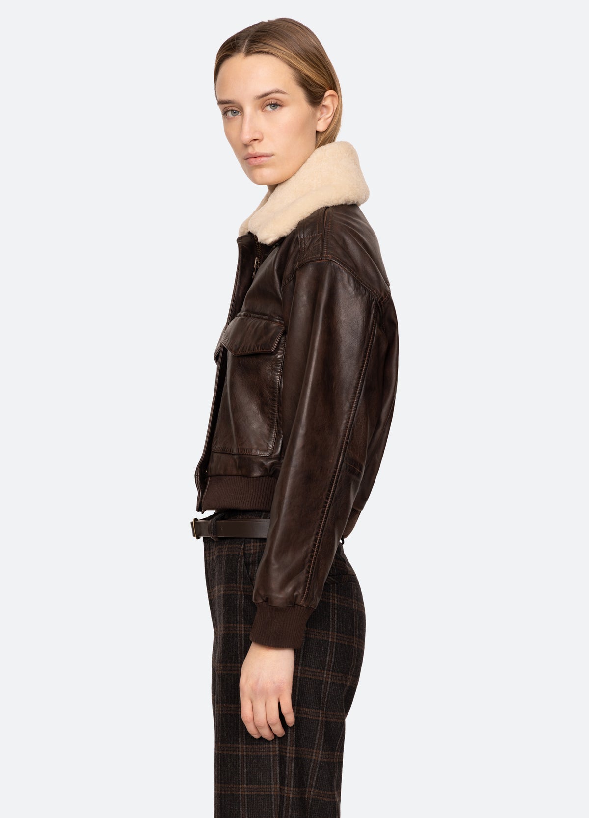 chocolate-lenoir bomber jacket-side view - 5