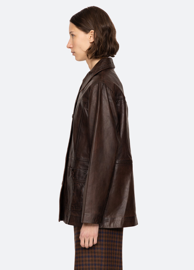 chocolate-lenoir jacket-side view - 4