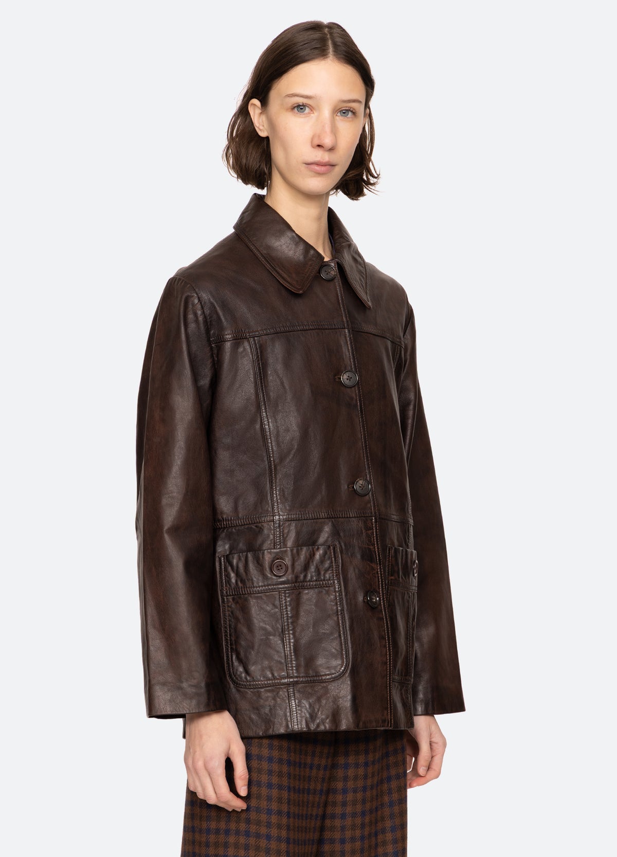 chocolate-lenoir jacket-three quarter view - 5