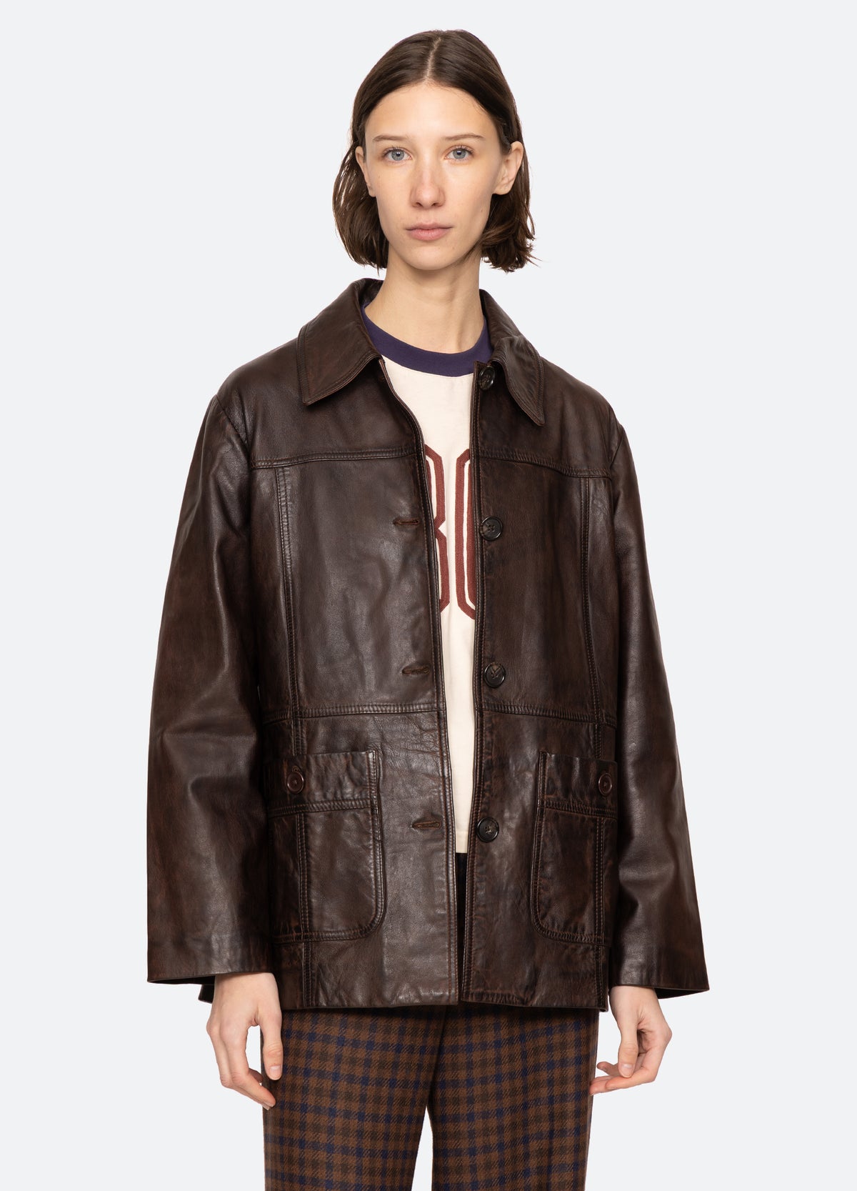 chocolate-lenoir jacket-front view 2 - 6