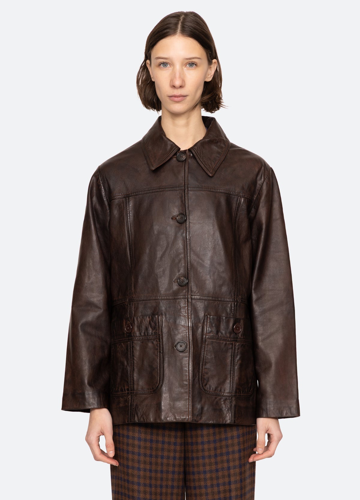 chocolate-lenoir jacket-front view 3 - 7