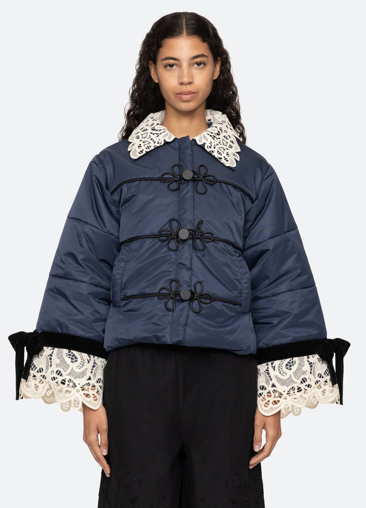 navy-medina puffer-front view - 6