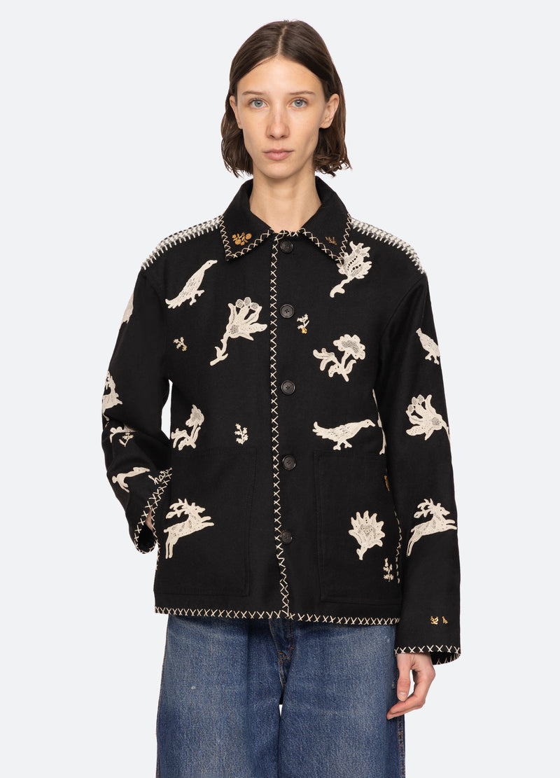 black-mika jacket-front view 2 - 2