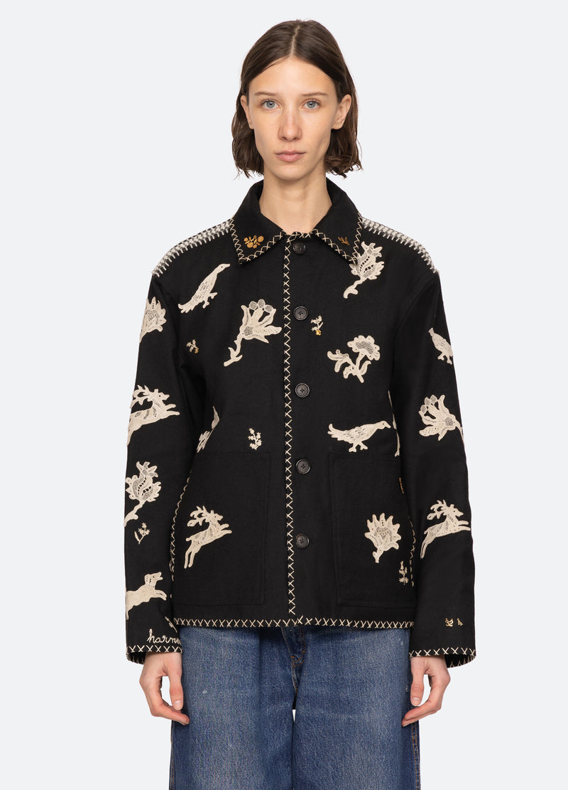 black-mika jacket-front view 3 - 8