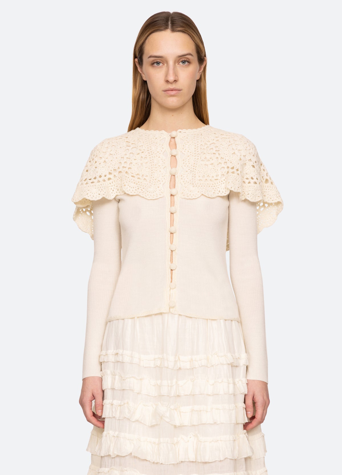 cream-nara cardigan-front view 2 - 5