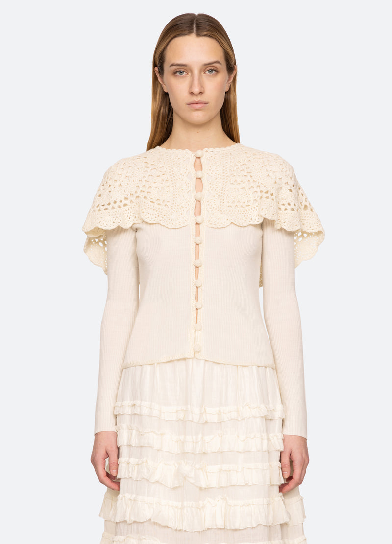 cream-nara cardigan-front view 2 - 5