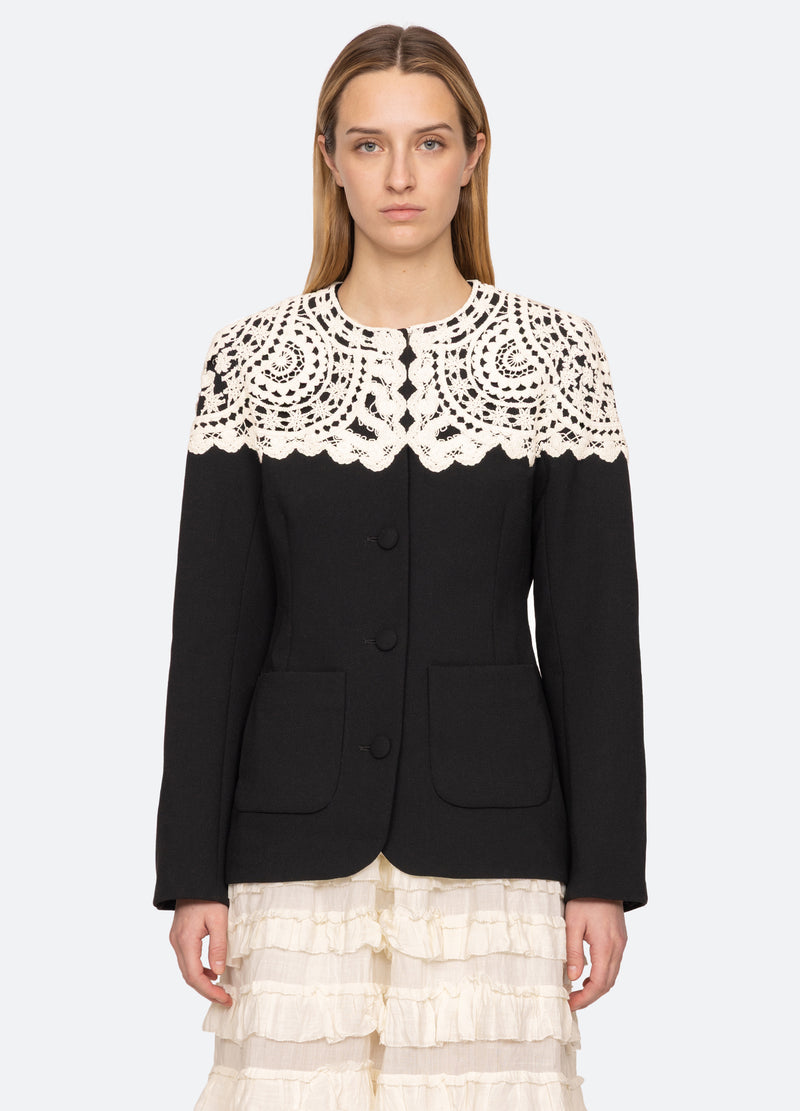 black-nara jacket-front view 2 - 6