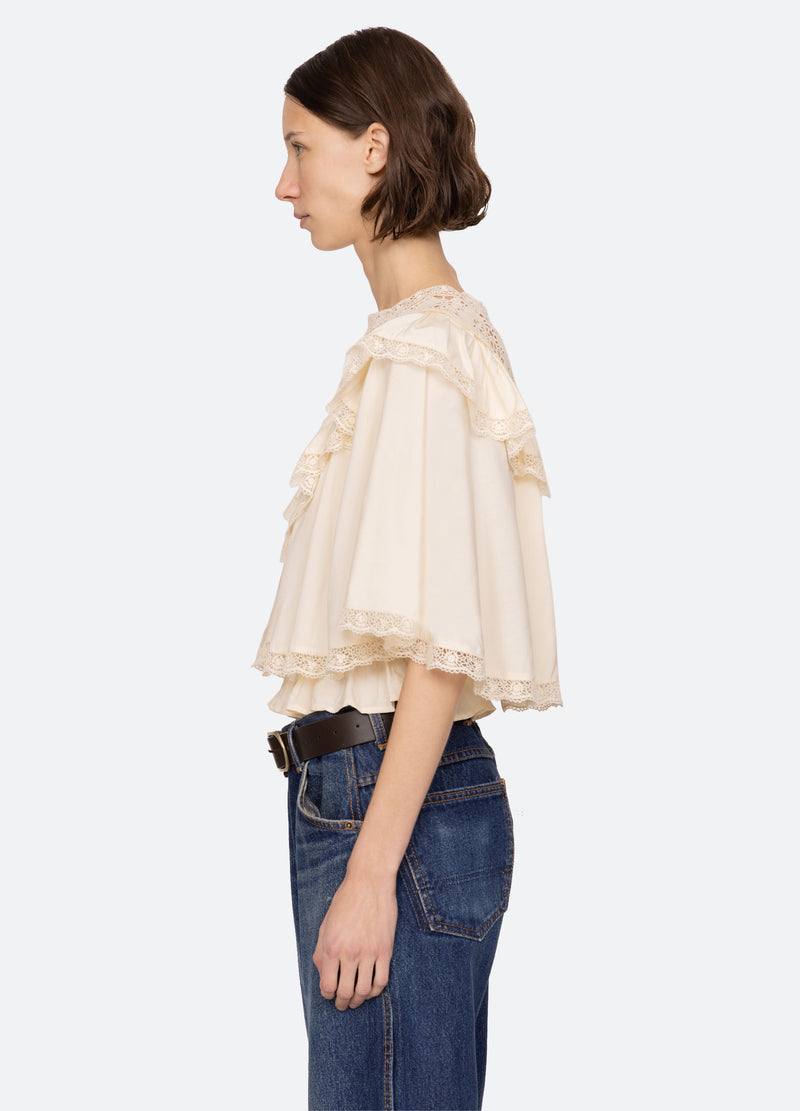 cream-shanna capelet top-side view - 10