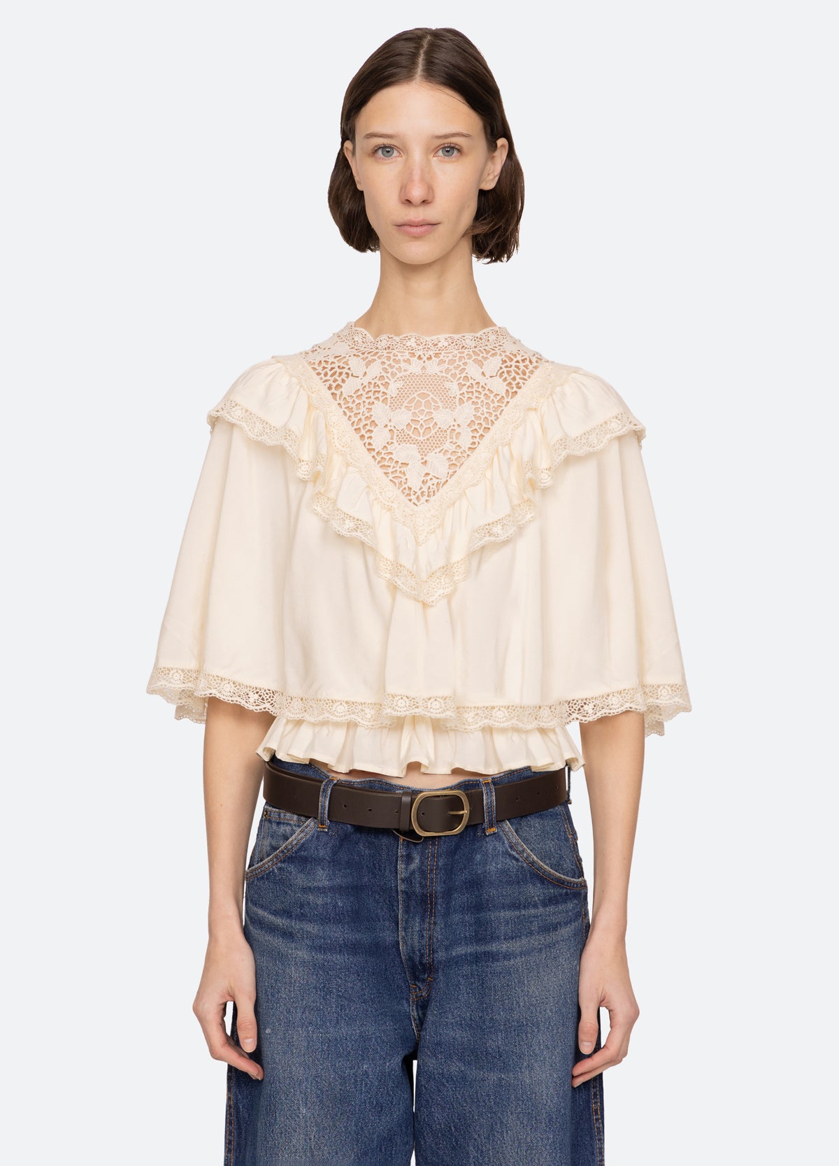 cream-shanna capelet top-front view 3 - 13