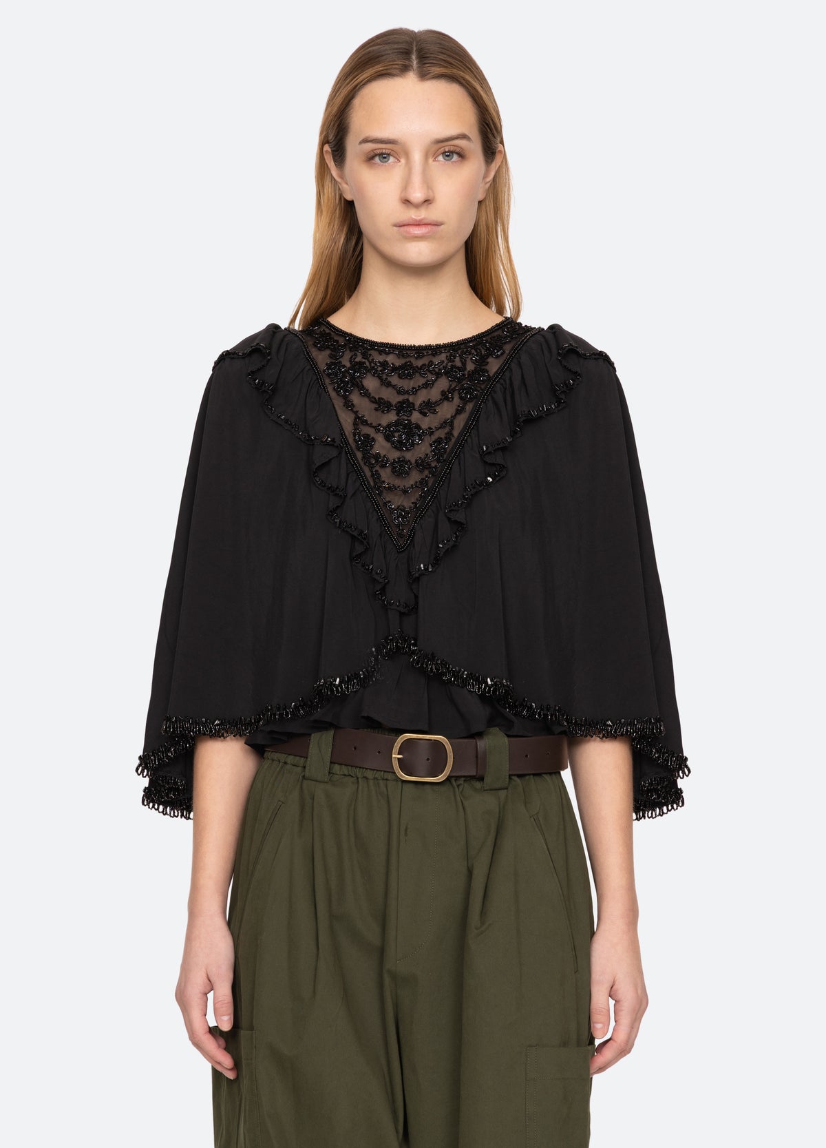 black-shanna beaded top-front view 2 - 7