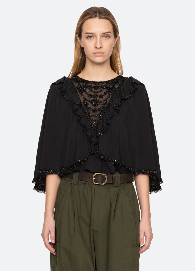 black-shanna beaded top-front view 2 - 7