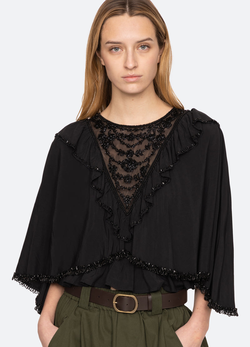 black-shanna beaded top-detail view - 8