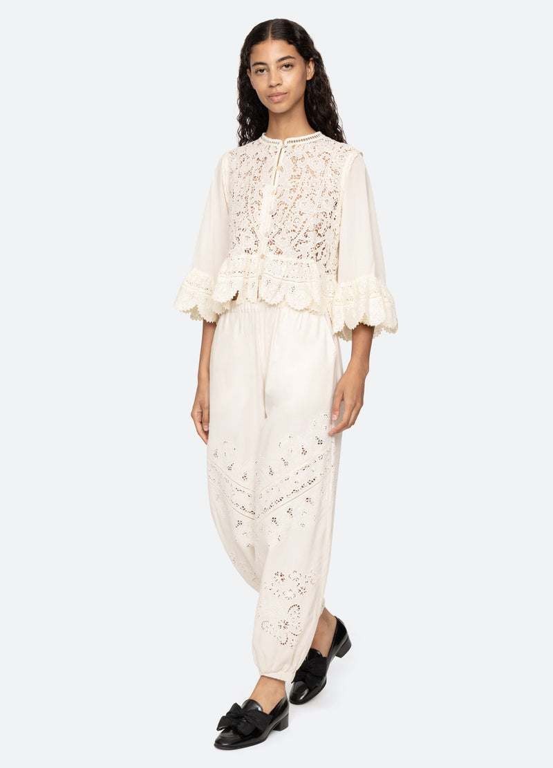 cream-shanna top-full body view - 8