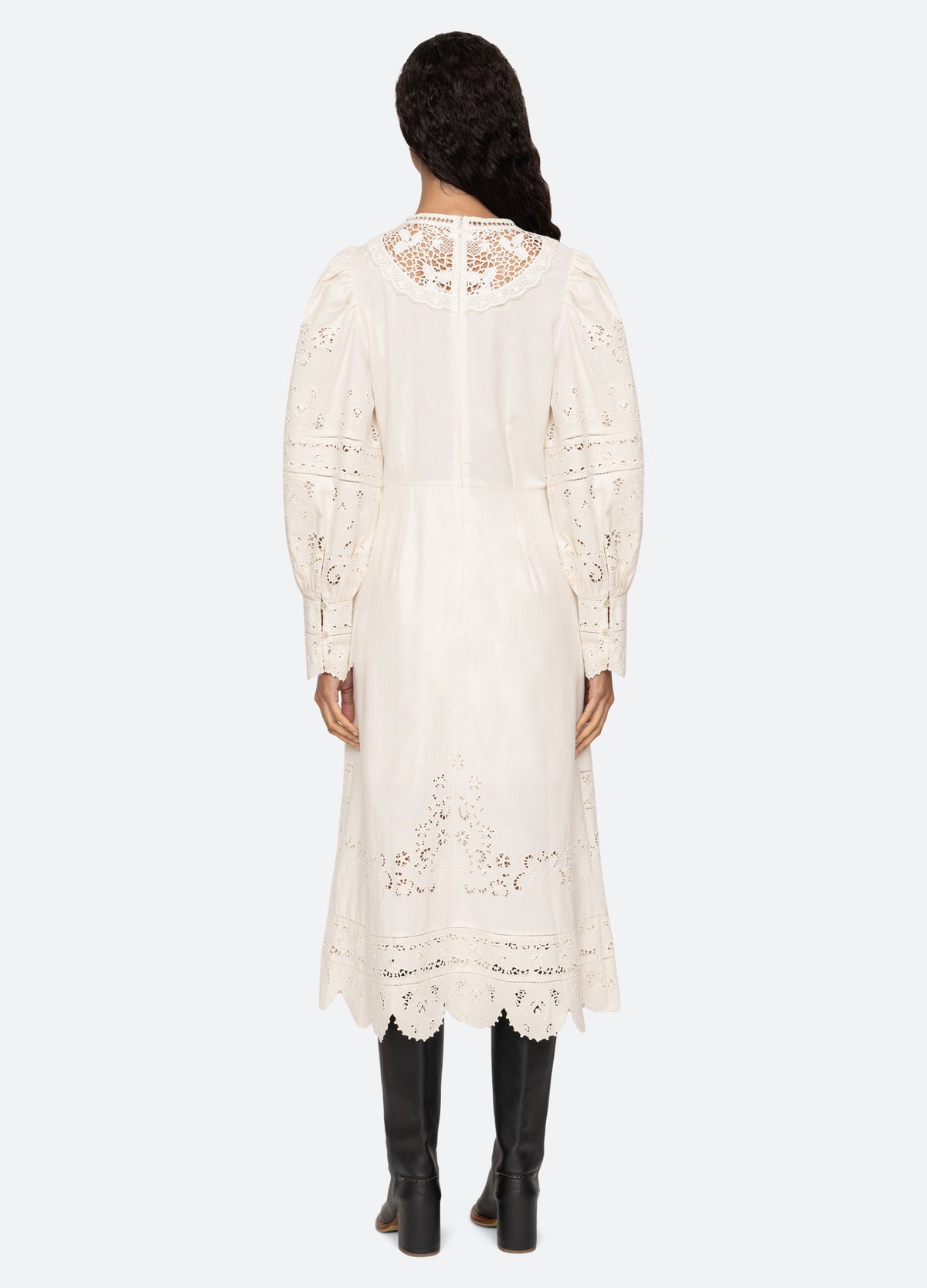 cream-shanna dress-back view - 3