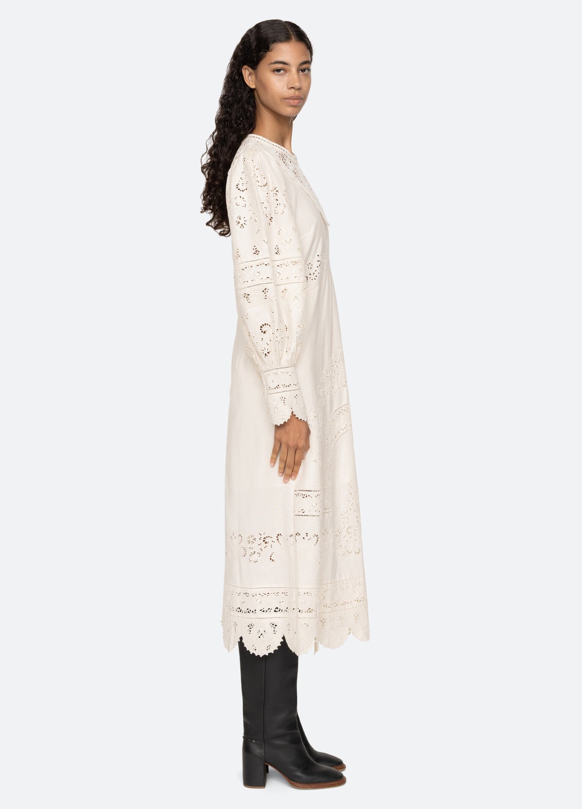 cream-shanna dress-side view - 4