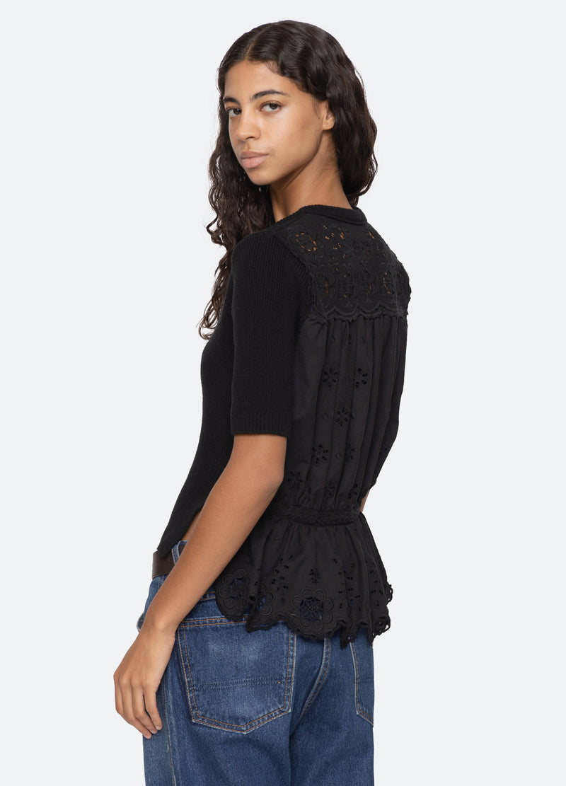 black-shanna s/s top-front view - 1