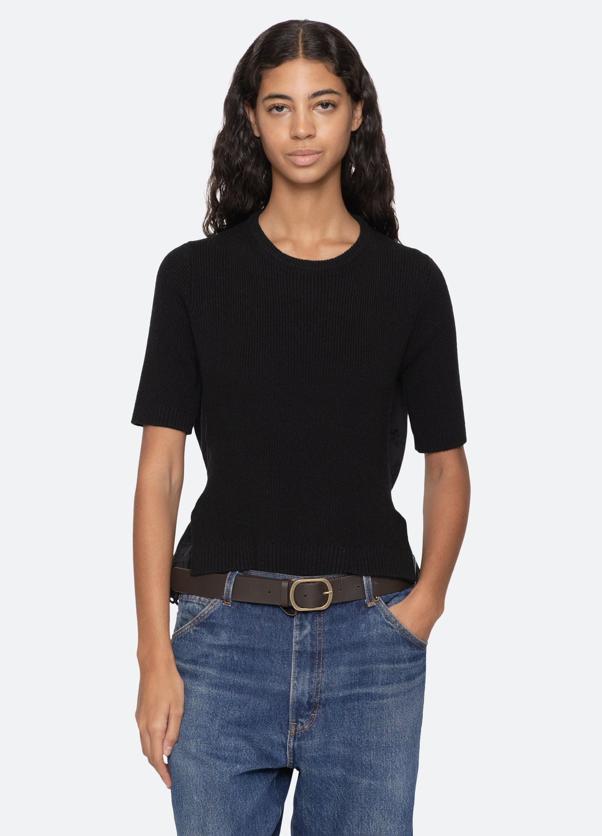 black-shanna s/s top-front view 2 - 2