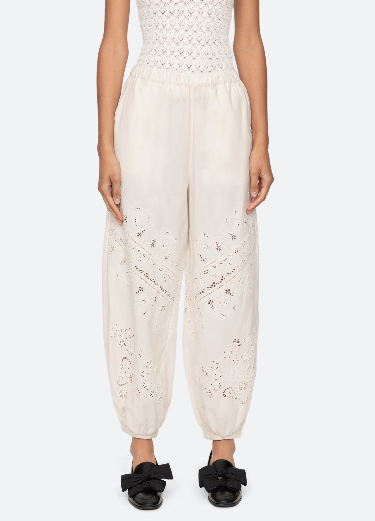 cream-shanna pants-front view - 8