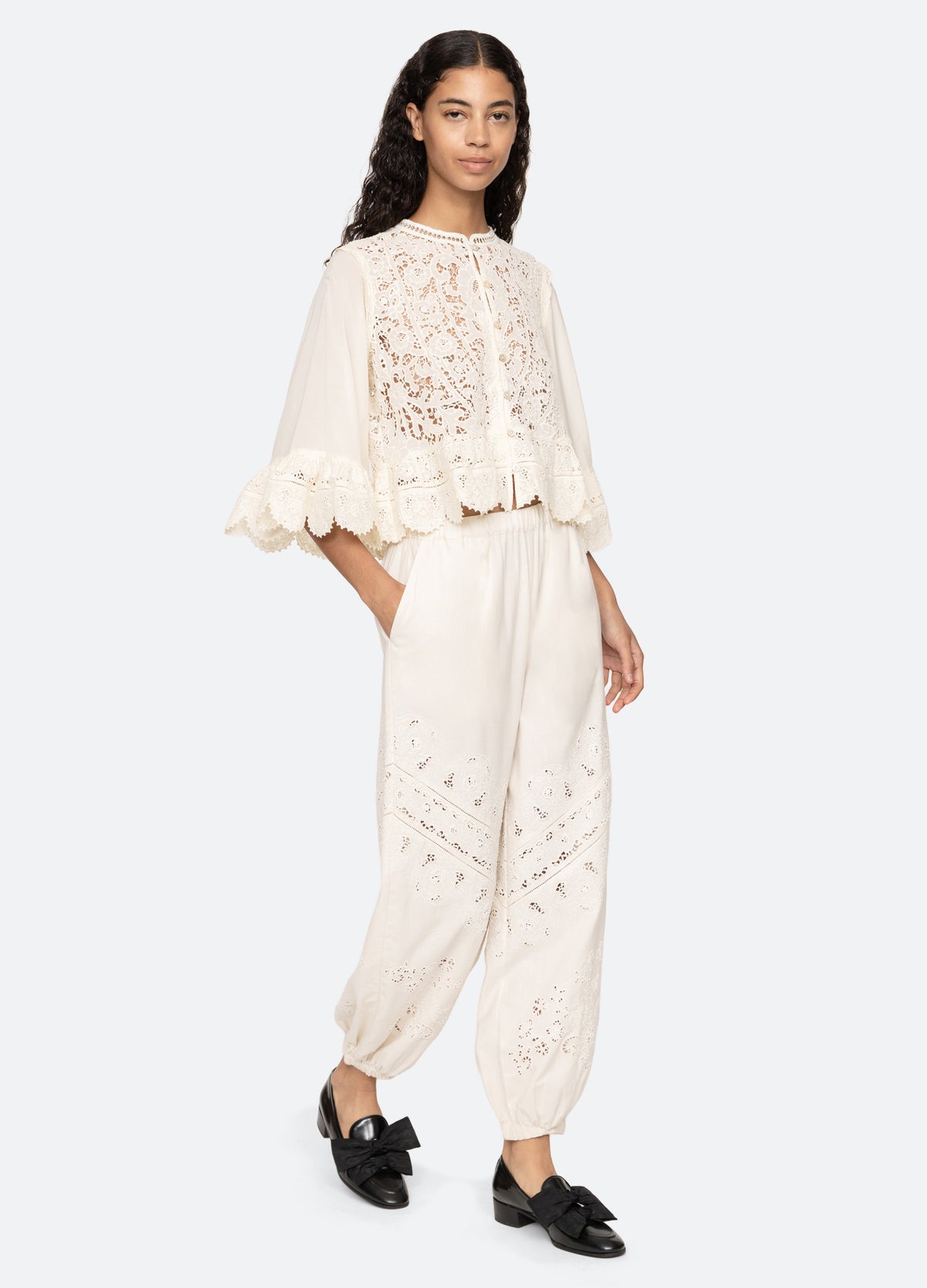 cream-shanna pants-full body view - 13