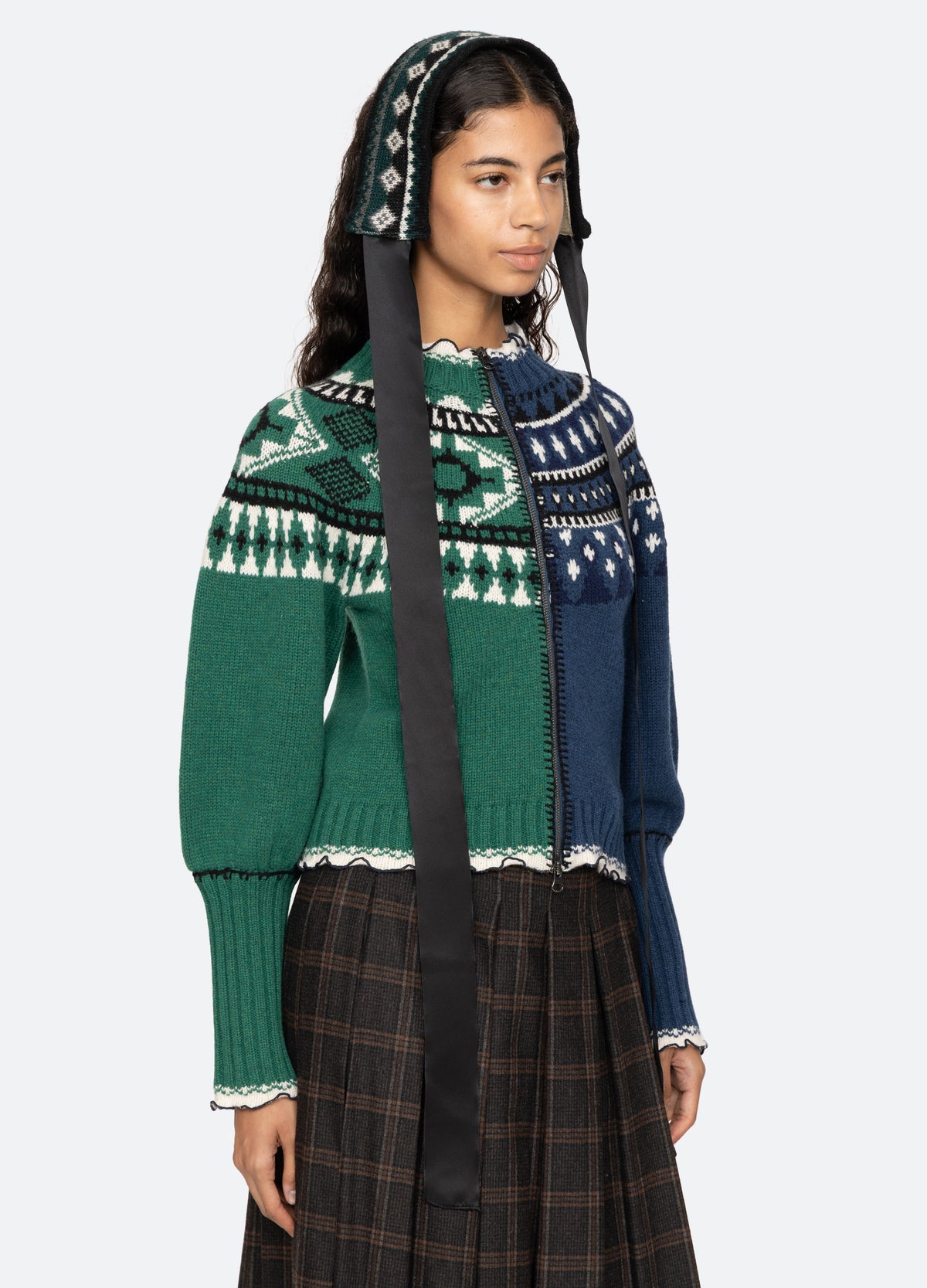 multi-inez fair isle headband-full body view - 3