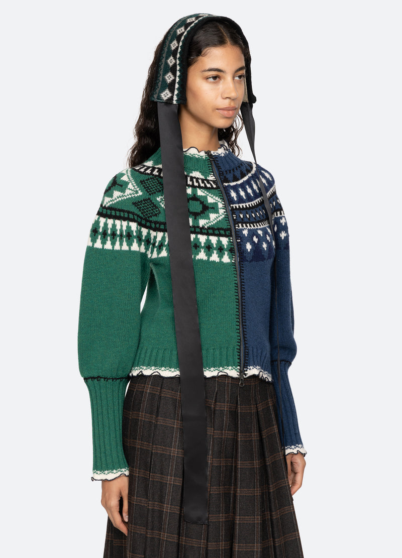 multi-inez fair isle headband-full body view - 3