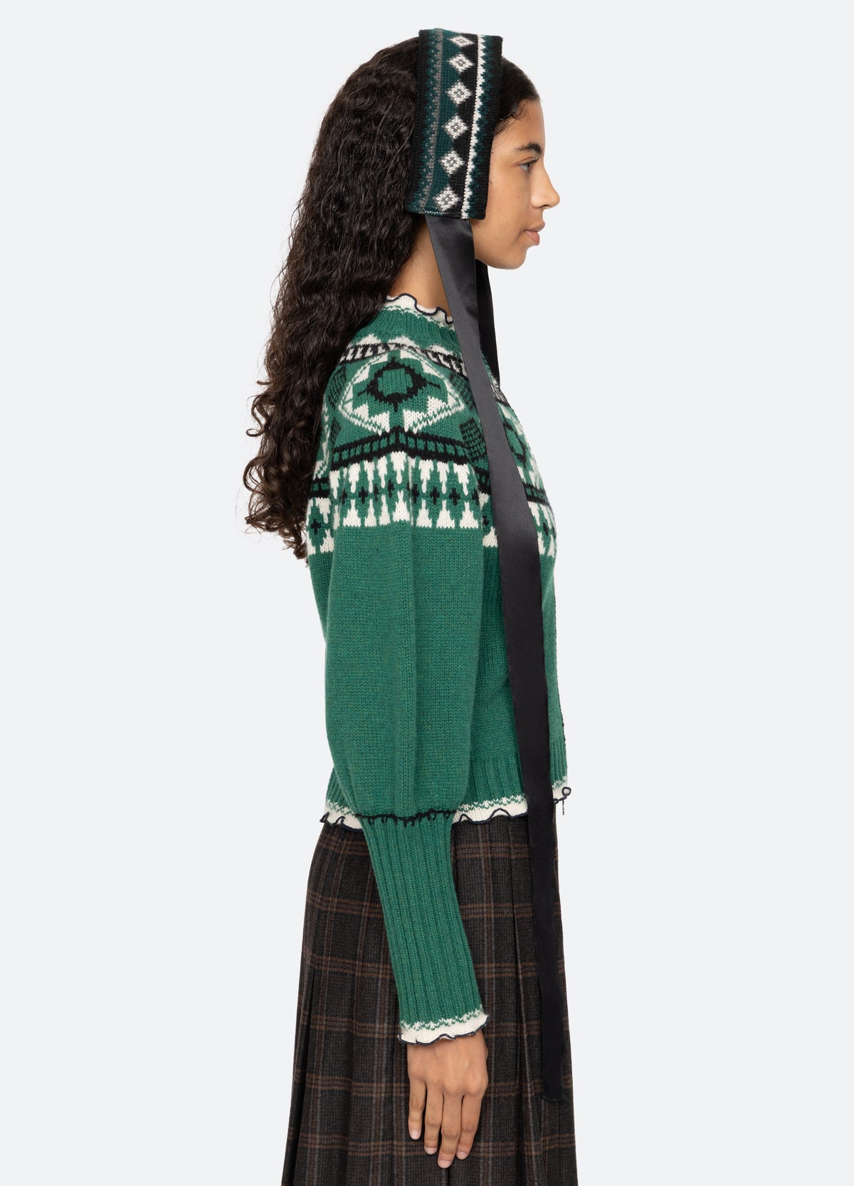 multi-inez fair isle headband-full body view 2 - 4